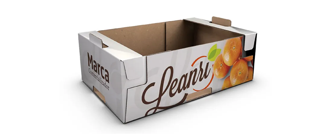 Envase de la variedad de mandarina Leanri