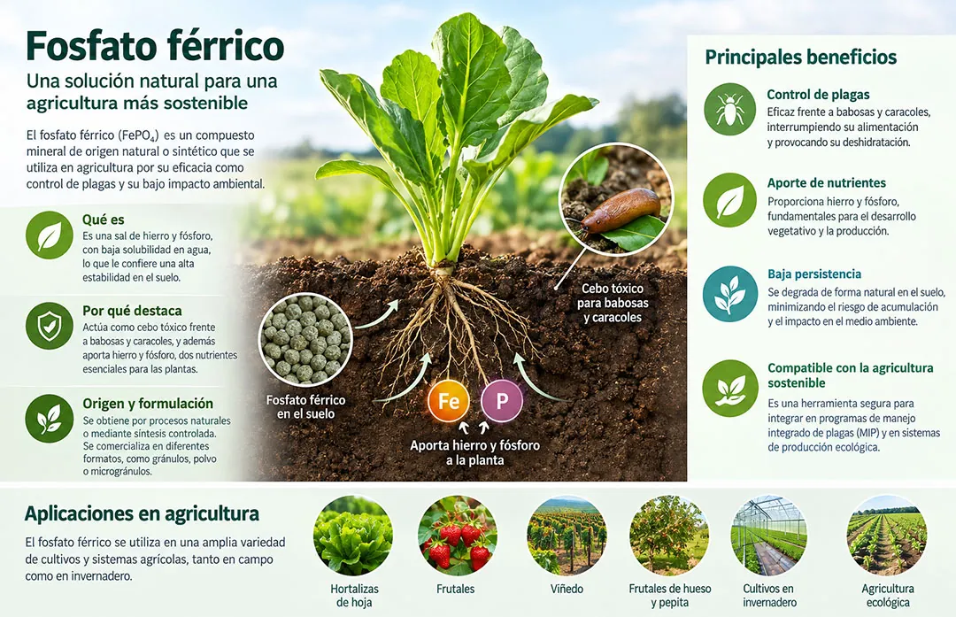 Infografía del fosfato férrico en agricultura Infografía del fosfato férrico en agricultura