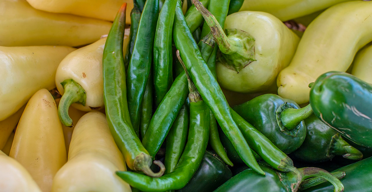 Pimiento blanco y verde