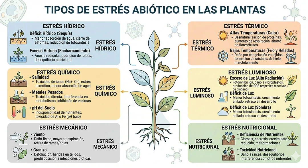 Tipos de estrés abiótico